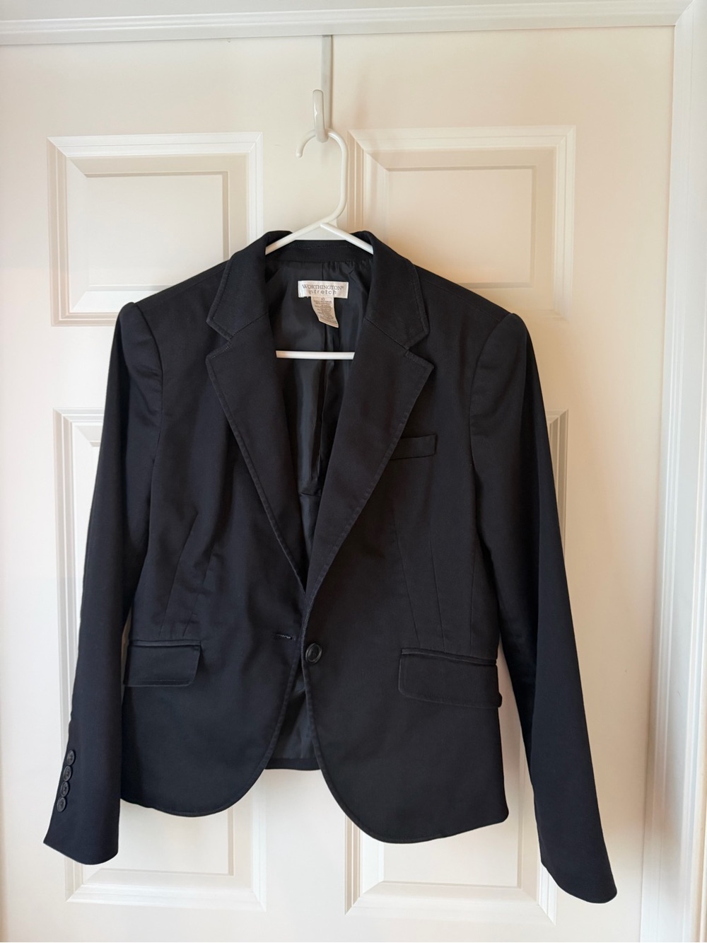 Classic Worthington Black Single-Button Stretch Blazer Jacket - Size 10
